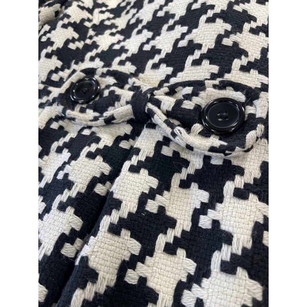 Candies Womens Size Large Black White Houndstooth Double Breasted Peacoat Y2K - Picture 4 of 8